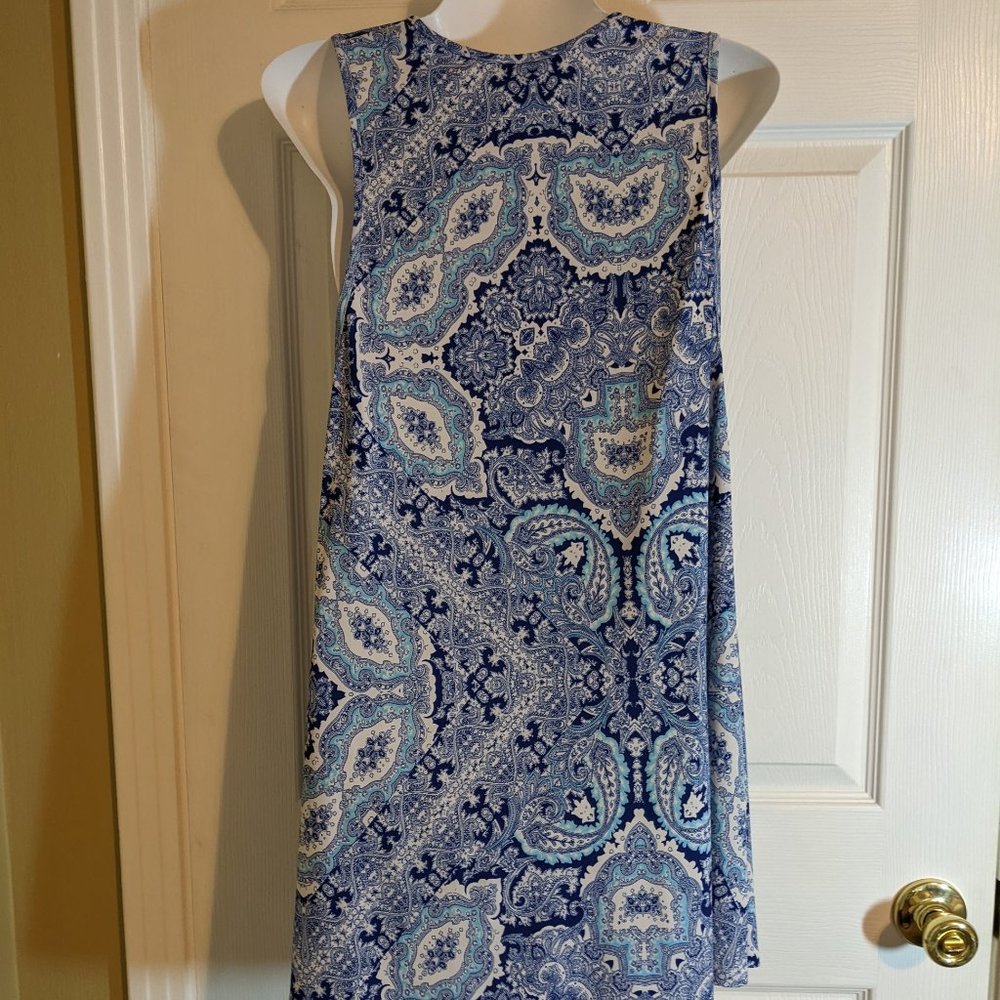 Show Me Your Mumu Blue & White Paisley Garrett Tank Sleeveless Dress - size S - Picture 6 of 9